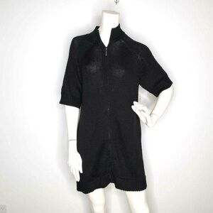 Coldwater Creek Black Knit Zip-Up Sweater